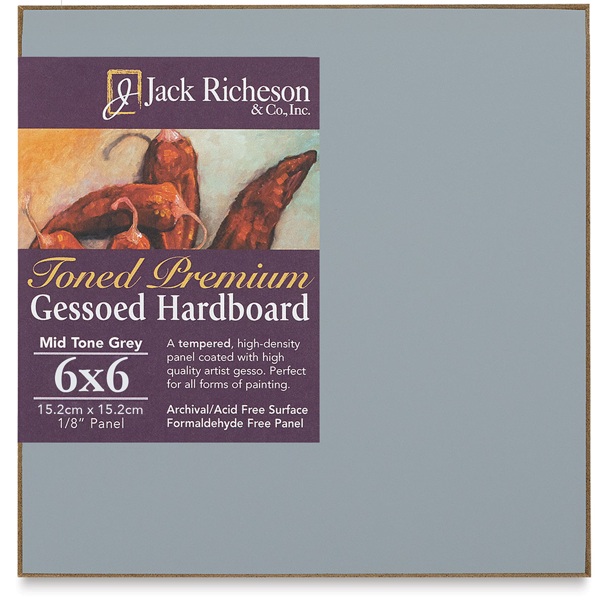 Richeson Toned Gessoed Hardboard Panel - 18 x 36, White, Flat Panel