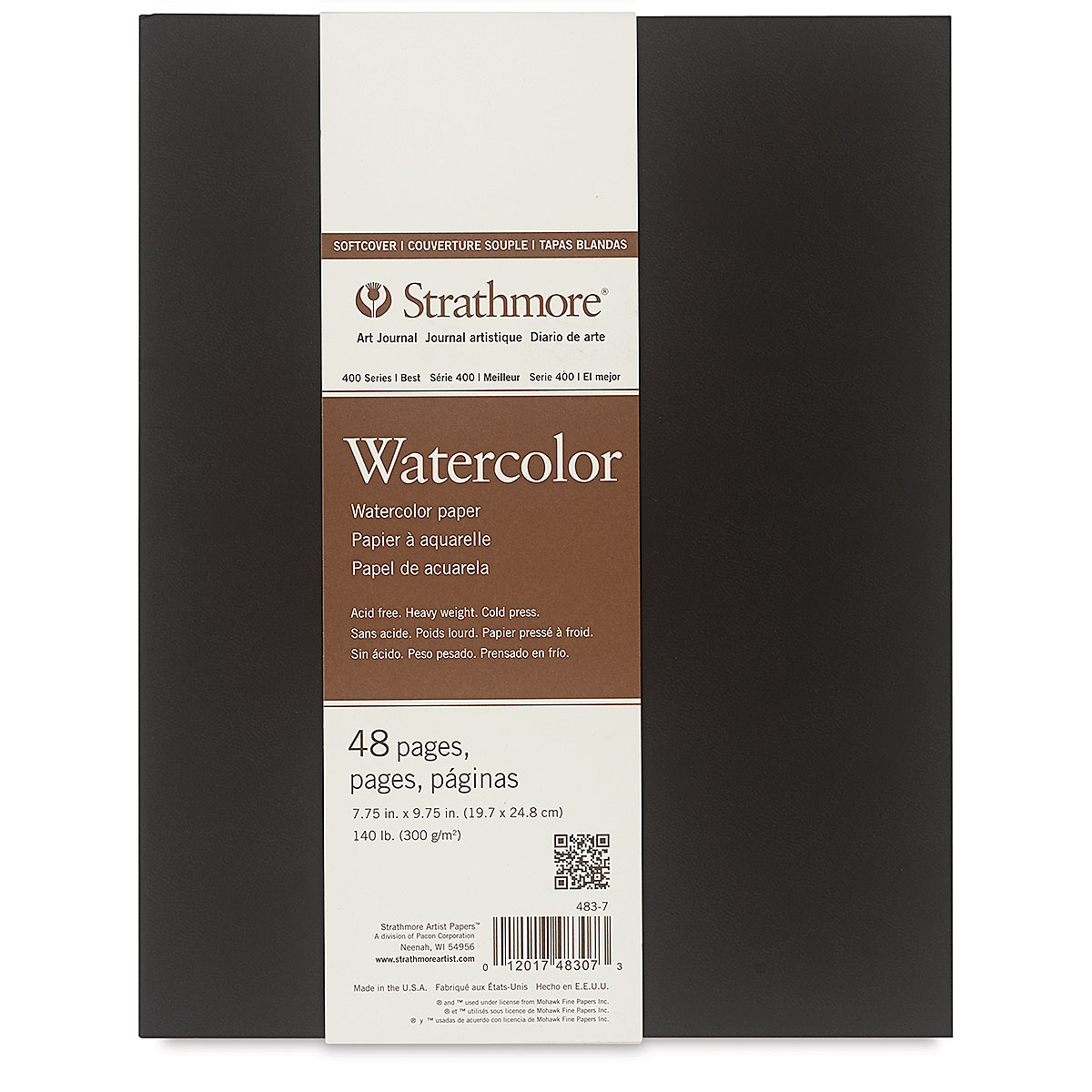 Strathmore 483-5 Softcover Watercolor Art Journal, 48 Count (Pack of 1),  White, 24 Sheets
