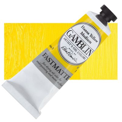 Gamblin FastMatte Alkyd Oil Color - Hansa Yellow Medium, 37 ml tube