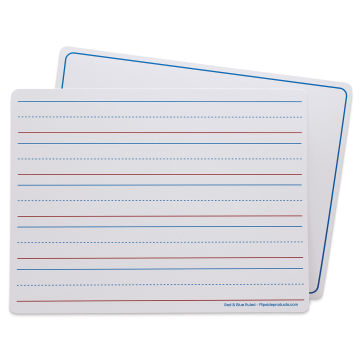 Flipside Dry Erase Learning Mats - Pkg of 12 Ruled Boards, 9" x 12" (front of board)