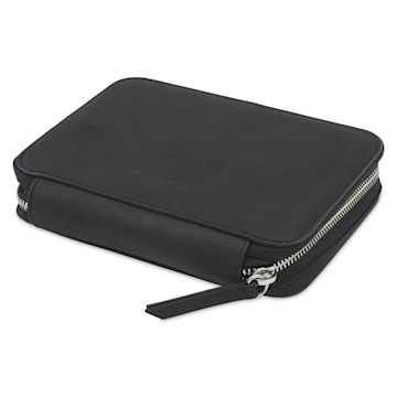 Open in modal - Endless Companion 10 Pen Pouch - Black, pen case closed laid flat