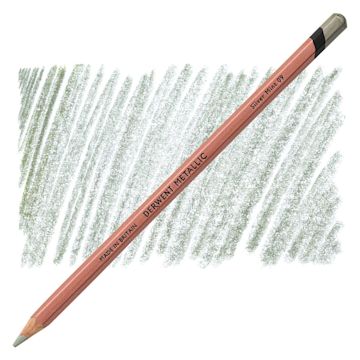 Open in modal - Derwent Professional Metallic Colored Pencil - Silver Mint pencil and swatch