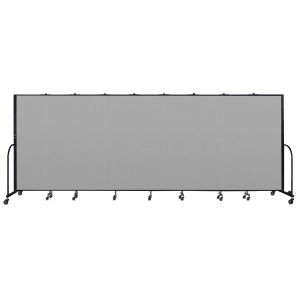 Screenflex Portable Room Dividers - 6 ft x 16 ft, Gray, 9 Panel