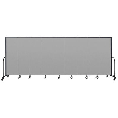 Screenflex Portable Room Dividers - 6 ft x 16 ft, Gray, 9 Panel