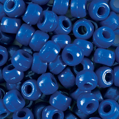 Creativity Street Plastic Pony Beads - Blue, close-up