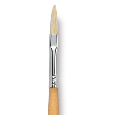 Escoda Clasico Chungking White Bristle Brush - Long Filbert, Long Handle, Size 8