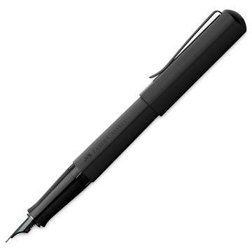 Open in modal - Faber-Castell Hexo Fountain Pen - Matte Black, Extra Fine Tip, cap removed