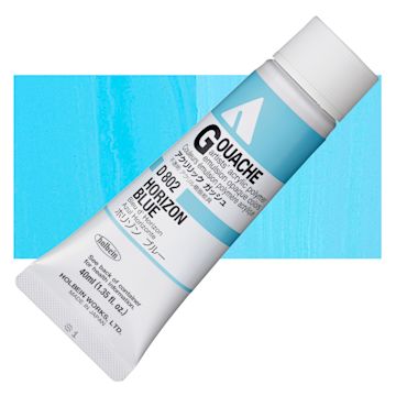 Open in modal - Holbein Acrylic Gouache - Horizon Blue, 40 ml tube and swatch