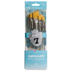 Aqualon Taklon Brush Sets - Front of 7 pc Angular Brush set package