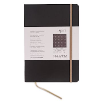 Open in modal - Fabriano Ispira Hard-Cover Notebook - Brown, 5-4/5" x 8-1/4", Dot Grid, front cover