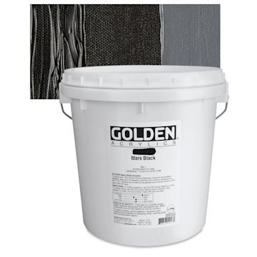 Open in modal - Golden Heavy Body Artist Acrylic - Mars Black, Gallon and swatch