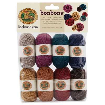 Lion Brand Bonbons Yarn - Party, Package of 8