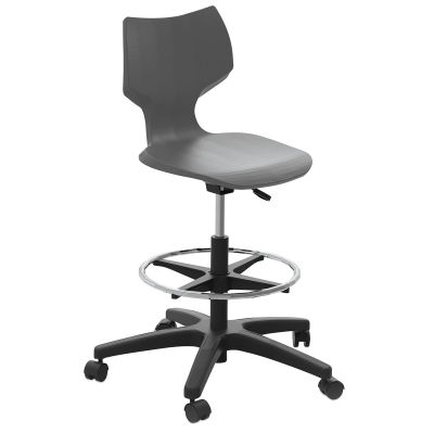 Smith System Flavors Adjustable Stool - Charcoal, with Casters
