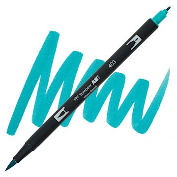 Open in modal - Tombow Dual Brush Pen - Bright Blue pen and swatch