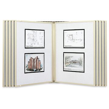 Open in modal - Multiplex Swinging Panel Display - 24" x 36", Beige, 10 Panels, Wall Unit