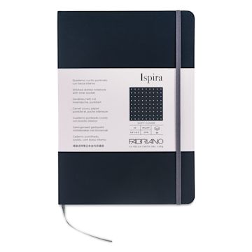 Open in modal - Fabriano Ispira Soft-Cover Notebook - Black, 5-4/5" x 8-1/4", Dot Grid, front cover