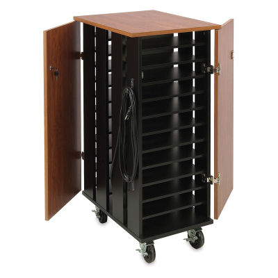 =Charging Storage Carts - 24 Table cart shown with doors pulled back
