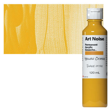 Tri-Art Art Noise Permanent Acrylic Gouache - Yellow Ochre, 120 ml, Bottle with swatch