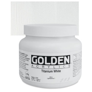 Golden Heavy Body Artist Acrylics - Titanium White, 16 oz Jar