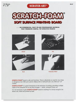 Scratch-Art Scratch-Foam Soft Surface Printing Board - Front of Package of 12 shown
