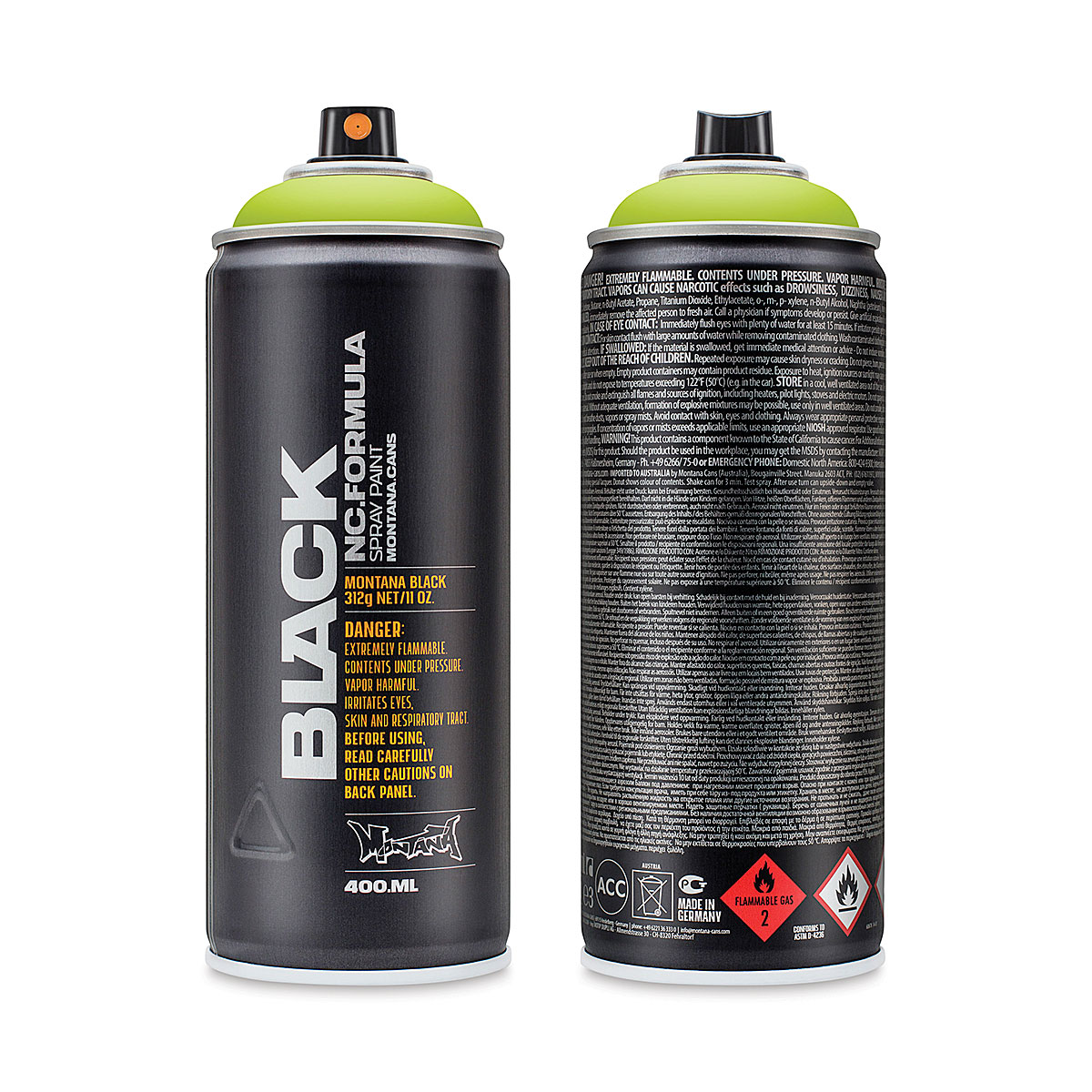 Montana Cans BLACK Spray Paint, 400ml, Slimer (MXB-6010)