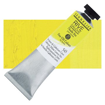 Open in modal - Sennelier Rive Gauche Artists Oil Color - Cadmium Yellow Lemon Hue, 40 ml tube and swatch