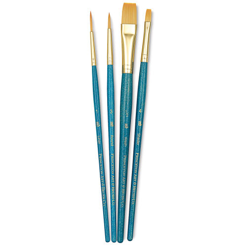 Princeton Real Value, Series 9100, Paint Brush Sets for Acrylic, Oil &  Watercolor Painting, Syn-White Taklon (Rnd 3/0, 2, Liner 1, Shader 4, 6,  Wash