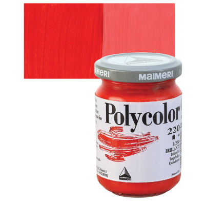 Maimeri Polycolor Vinyl Paints - Brilliant Red, 140 ml Jar
