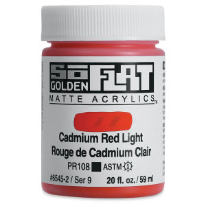 Golden SoFlat Matte Acrylic Paint - Cadmium Red Light, 59 ml, Jar