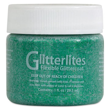 Angelus Glitterlites Flexible Glittercoat Paint - Kelly Green, 1 oz