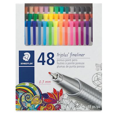 Staedtler Triplus Fineliner Pen - Assorted Colors, Set of 48 | BLICK ...