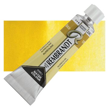 Open in modal - Rembrandt Artist Watercolor - Aureoline, 10 ml tube and swatch
