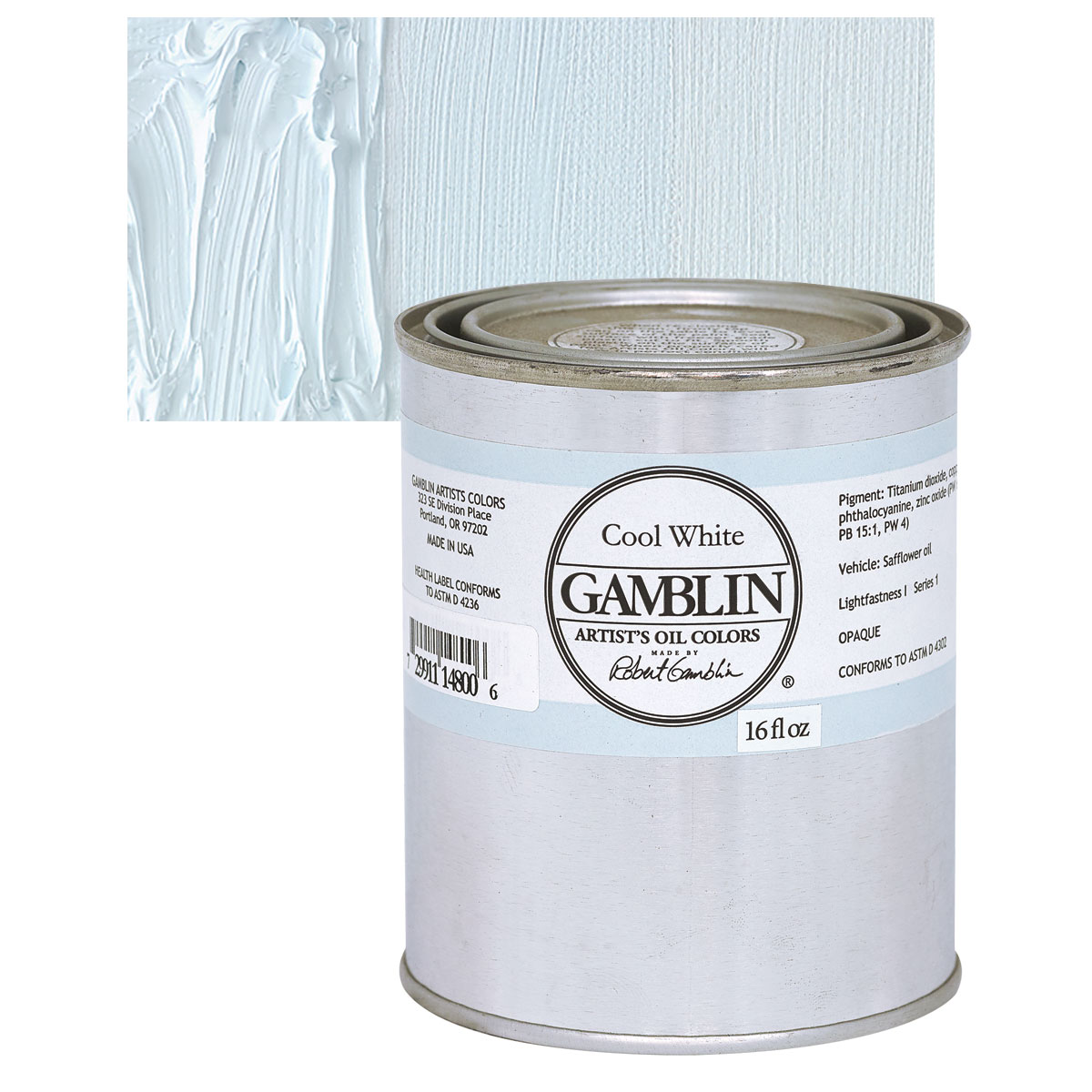 Gamblin Artists Oil - Cool White, 16oz Can