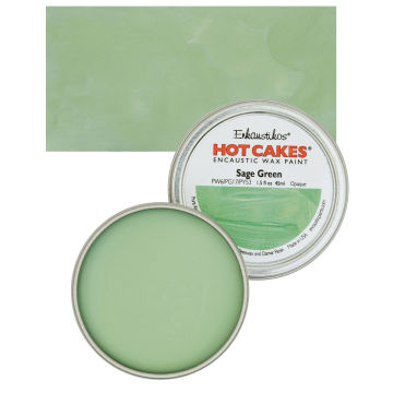 Enkaustikos Hot Cakes Encaustic Wax Paint - Sage Green, 45 ml tin
