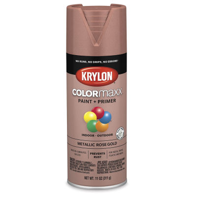 Krylon Colormaxx Spray Paint - Front of 11 oz. can of Metallic Rose Gold Color