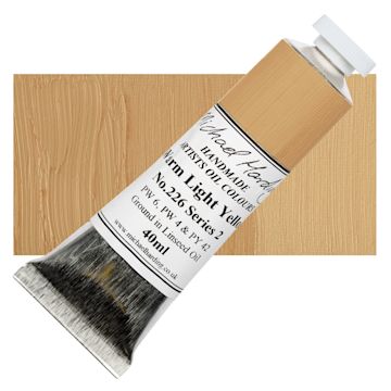 Open in modal - Michael Harding Artists Oil Paint - Warm Light Yellow, 40 ml tube and swatch