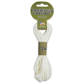 Open in modal - Pepperell Parachute 550 Cord - White, 16 ft - front of packaging
