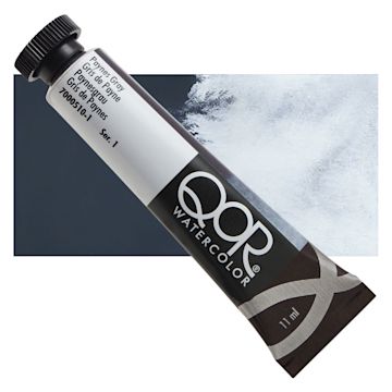 Open in modal - QoR Modern Watercolor - Paynes Gray, 11 ml tube and swatch