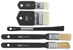 Liqutex Freestyle Brushes - Large Scale Set of 5 shown horizontally