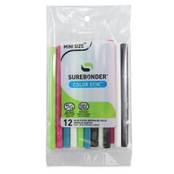Surebonder Mini Glue Sticks - Assorted Colors, Pkg of 12, 5/16" x 4"