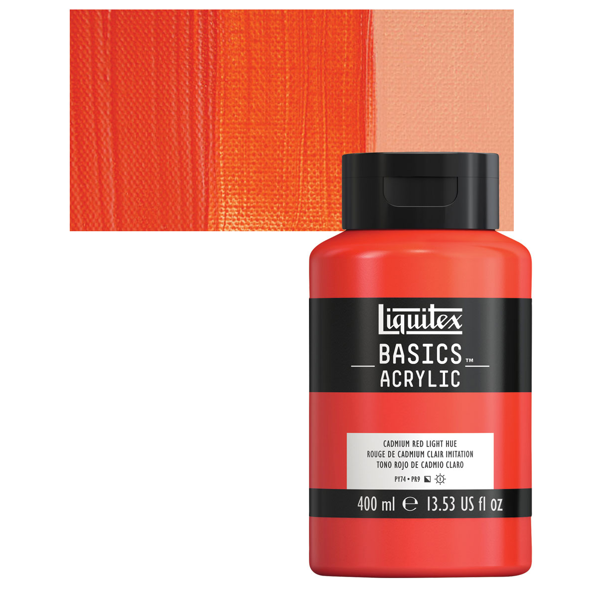rense Rendition kor Liquitex Basics - Cadmium Red Light Hue, 13.5 oz Squeeze Bottle| Utrecht  Art Supplies