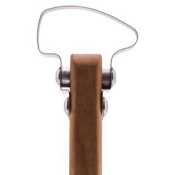 Open in modal - DiamondCore Pottery Trimming Tool - T204, XL Hammer Head w/ Paddle Handle - close-up of tip