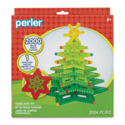 Perler 3D Christmas Tree Fused Bead Kit (Front of packaging)