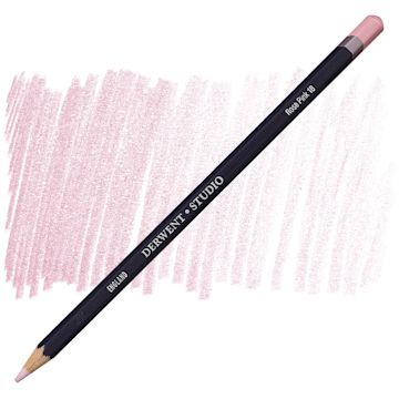 Open in modal - Derwent Studio Colored Pencil - Rose Madder Lake pencil and swatch