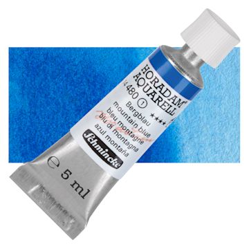 Open in modal - Schmincke Horadam Aquarell Watercolor - Mountain Blue, 5 ml tube and swatch