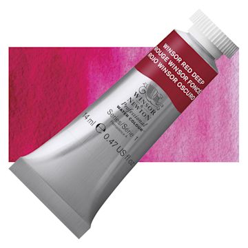 Open in modal - Winsor & Newton Professional Watercolor - Winsor Red Deep, 5 ml Tube and swatch