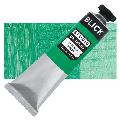 Blick Oil Colors - Emerald Green Hue, 40 ml, Tube with Swatch