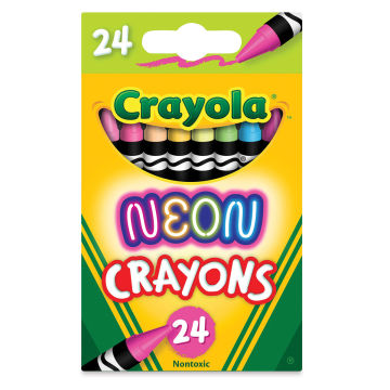 Crayola Neon Crayons - Front of package of 24 Neon Crayons