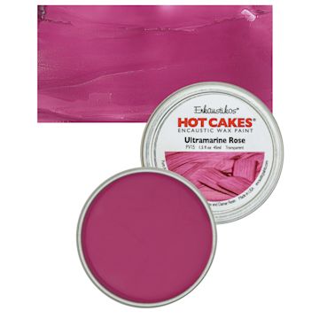Open in modal - Enkaustikos Hot Cakes Encaustic Wax Paint - Ultramarine Rose, 45 ml tin and swatch
