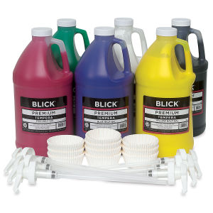 Blick Premium Grade Tempera - 6-Color Pump Kit, Half Gallons
